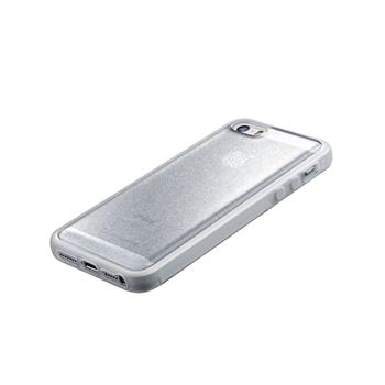 Adhezivní zadní kryt CellularLine SELFIE CASE pro Apple iPhone 5/5S/SE, stříbrné