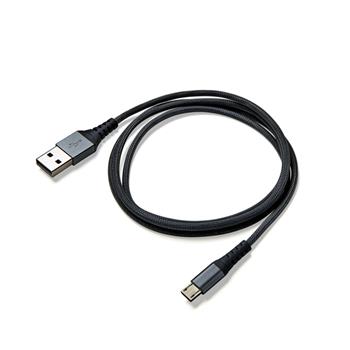 Datový USB kabel CELLY s microUSB konektorem, nylonový obal, 25 cm, černý