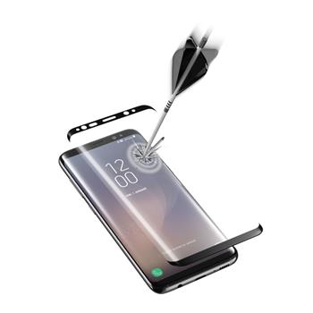 Ochranné zaoblené tvrzené sklo pro celý displej CellularLine GLASS pro Samsung Galaxy S8, černé