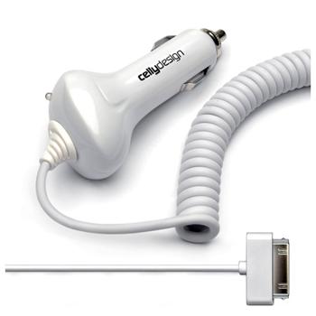 CELLY car charger for Apple devices with 30-pin connector, 1A, white, unpacked