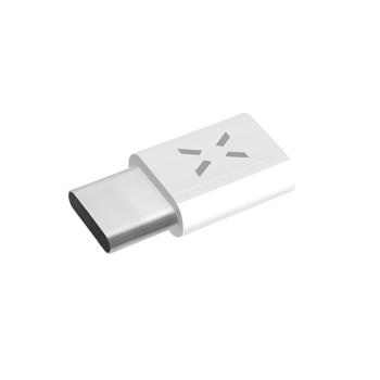 Redukce FIXED pro nabíjení a datový přenos z micro USB na USB-C 2.0, bílá
