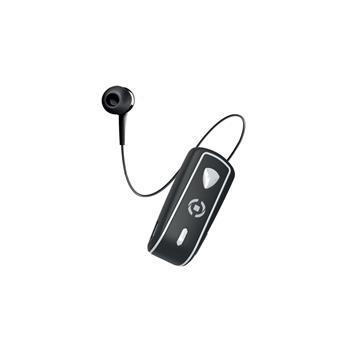 Bluetooth headset CELLY SNAIL with clip and cable reel, black