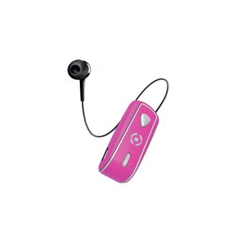 Bluetooth náhlavná súprava CELLY SNAIL s klipom a káblovým navijakom, ružová