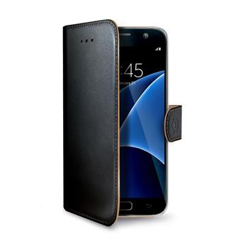 Pouzdro typu kniha CELLY Wally pro Samsung Galaxy S7, PU kůže, černé,rozbaleno