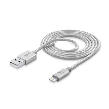 USB kabel Cellularline Unique Desing pro iPhone, Lightning konektor, stříbrný