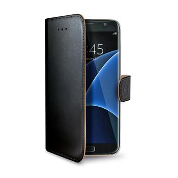 Pouzdro typu kniha CELLY Wally pro Samsung Galaxy S7 Edge, PU kůže, černé,bez obalu