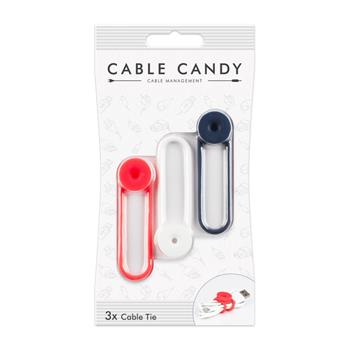 Káblový organizér Cable Candy Tie, 3ks, rôzne farby