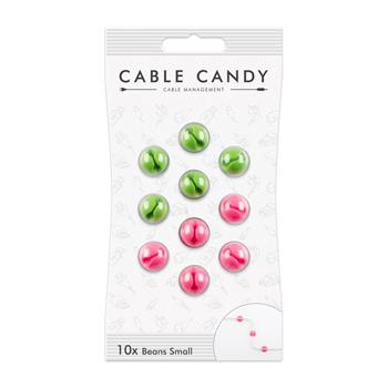 Cable organizer Cable Candy Small Beans, 10 pcs, green and pink