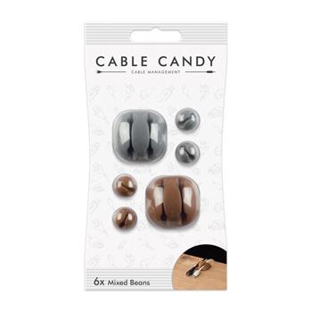Kabelový organizér Cable Candy Mixed Beans, 6 ks, šedý a hnědý