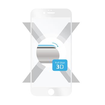 krotektives gehärtetes Glas FIXED 3D Full-Cover für Apple iPhone 6/6S, mit Vollbildkleber, weiß