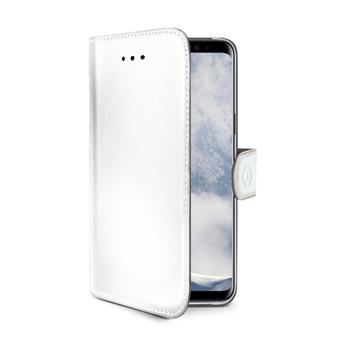 CELLY Wally Bücherregal für Samsung Galaxy S9 Plus, PU-Leder, weiß