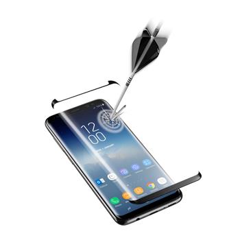 Ochranné zaoblené tvrzené sklo pro celý displej CellularLine GLASS pro Samsung Galaxy S9, černé