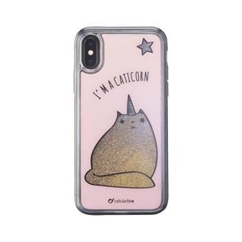 Gel Cellularline Stardust case for Apple iPhone X/XS, Caticorn theme