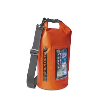 Voděodolný vak CELLY Explorer 5L s vreckom na telefón do 6,2 &quot;, oranžový