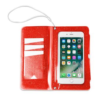 Univerzální voděodolné pouzdro s peněženkou CELLY Splash Wallet pro telefony 6,2 ", oranžové