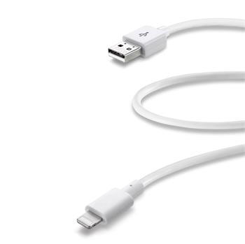 Datový USB kabel CELLULARLINE s konektorem Apple Lightning, 60 cm, MFI, bílý