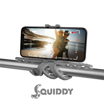 Flexibilní držák s přísavkami CELLY Squiddy pro telefony do 6,2", šedý