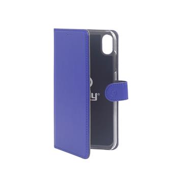CELLY Wally Bücherregal für Apple iPhone XR, PU-Leder, blau