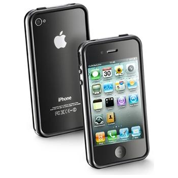 Ochranný rámeček CellularLine Bumper pro Apple iPhone 4, kryt na rohy + fólie na přední a zadní stranu, černý