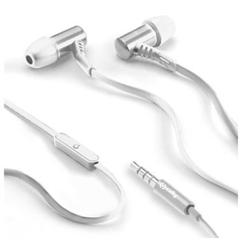 Stereo headphones CELLY BSIDE, 3.5 mm jack, flat cable, white