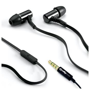 Stereo headphones CELLY BSIDE, 3.5 mm jack, flat cable, black