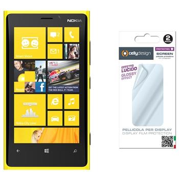 Ochranná fólie displeje CELLY Screen Protector pro Nokia Lumia 920, 2ks, lesklá