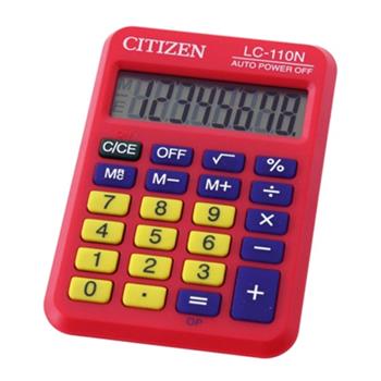 Kapesní kalkulačka CITIZEN LC-110N, napájení baterie, červená