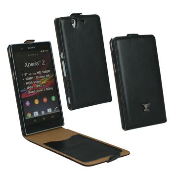 Kožené pouzdro flap OZBO Moro pro Sony Xperia Z, černé
