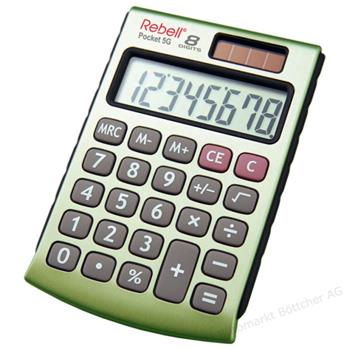 Kapesní kalkulačka REBELL Pocket 5G, duální napájení, šedá