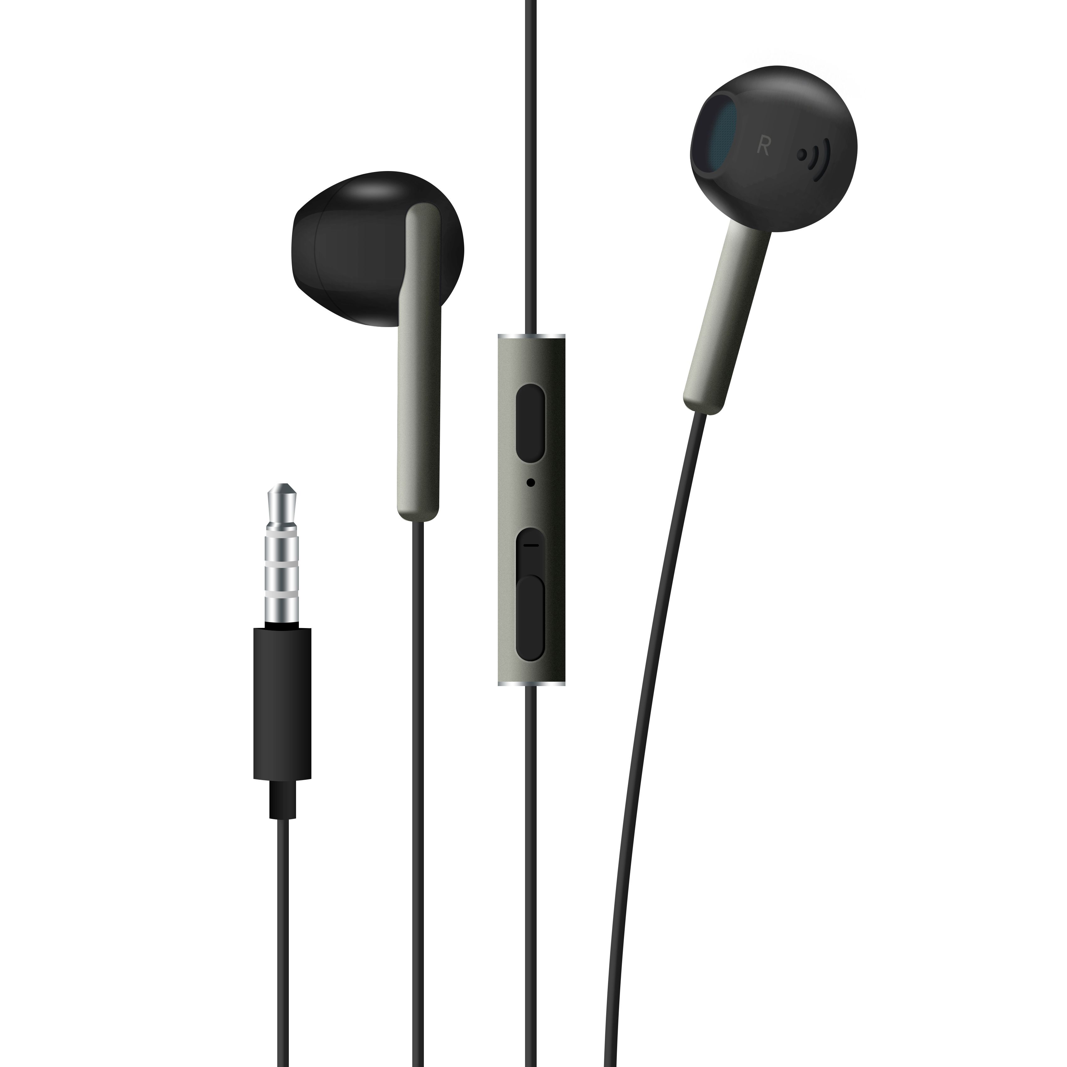 Pecková sluchátka FIXED EGG4 s mikrofonem a ovladačem hlasitosti, voděodolnost IPX3, černostříbrná