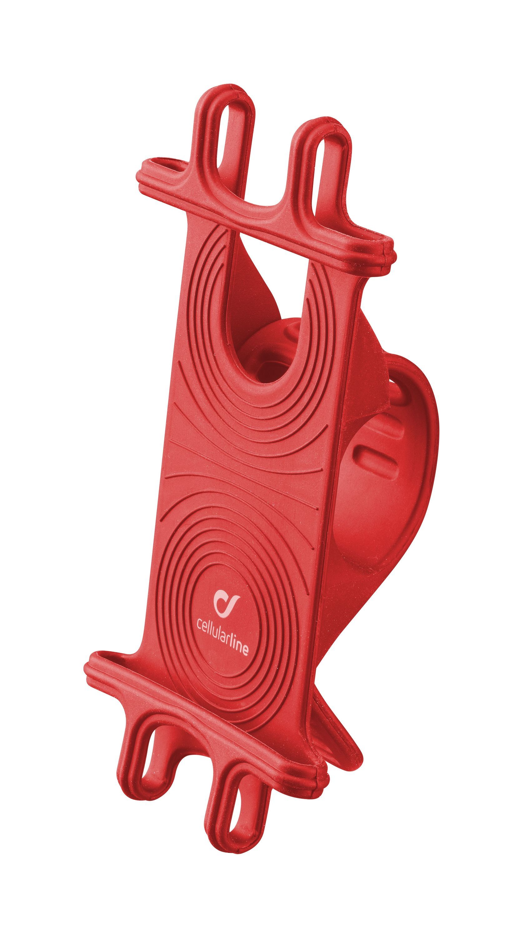 Univerzální držák Cellularline Bike Holder pro mobilní telefony k upevnění na řídítka, červený
