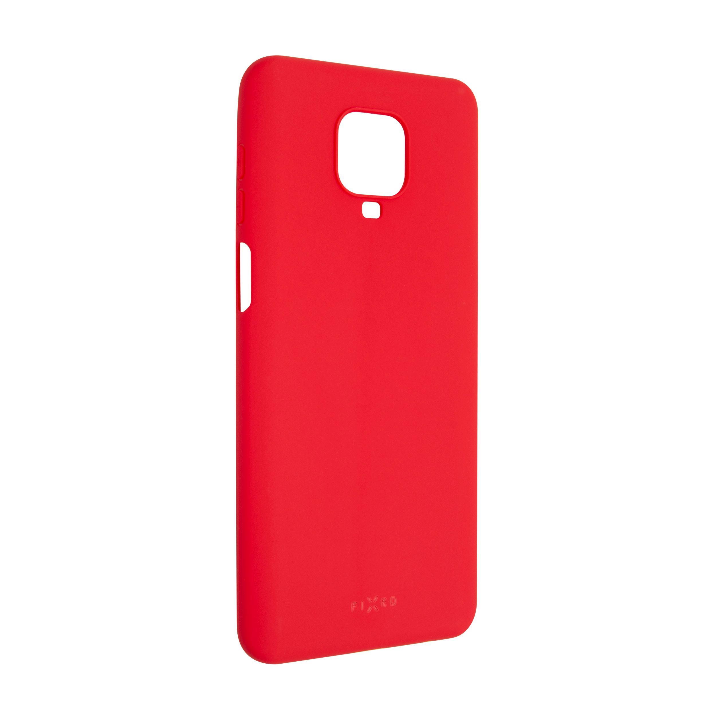 Zadní pogumovaný kryt FIXED Story pro Redmi Note 9 Pro/9 Pro Max/Note 9S, červený