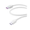 USB data cable Cellularline SC with USB-C connector, Huawei SuperCharge technology, 120 cm, white