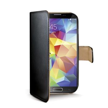 Puzdro typu kniha CELLY Wally pre Samsung Galaxy S5/S5 Neo, PU koža, čierne