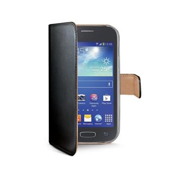 Puzdro typu kniha CELLY Wally pre Samsung Galaxy Ace 4, PU koža, čierne