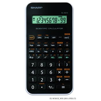 Základní vědecká kalkulačka SHARP EL-501XWH, černo-bílá