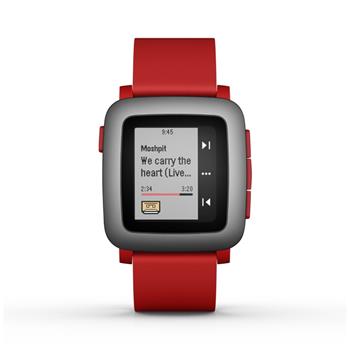 Chytré hodinky Pebble Time Smartwatch, červené