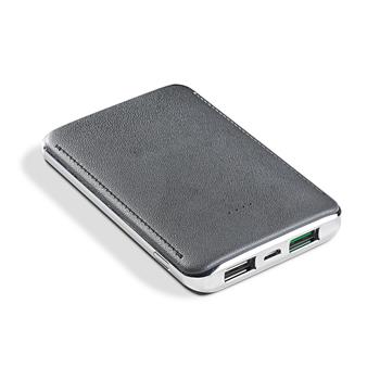 PowerBank CELLY with 2xUSB, 5000mAh, 2.4 A, silver