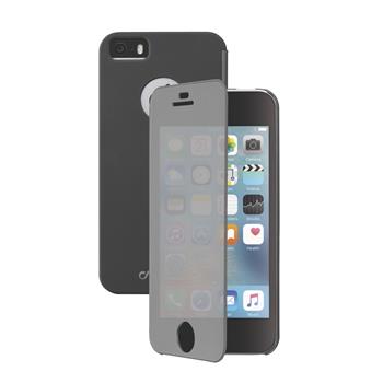 Puzdro typu kniha CellularLine TOUCH s dotykovým čelným krytom pre Apple iPhone 5/5S/SE, čierne
