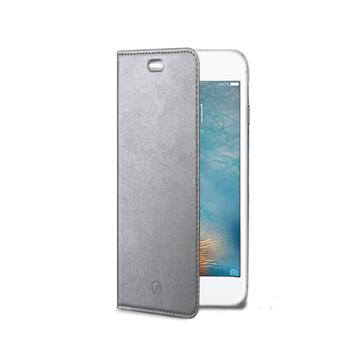 Ultra tenké pouzdro typu kniha CELLY Air pro Apple iPhone 7 Plus/8 Plus, PU kůže, stříbrné