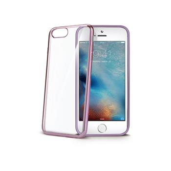 TPU pouzdro CELLY Laser - lemování s kovovým efektem pro Apple iPhone 7/8, růžovozlaté