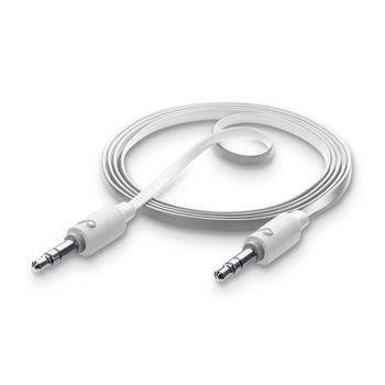 Audio kabel CellularLine MUSIC, plochý, 2x jack 3,5mm, bílý
