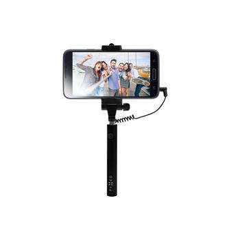 Kompaktní selfie stick FIXED Snap Mini, spoušť přes 3,5 mm jack, černý