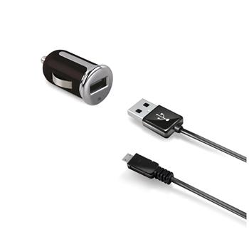 SET CELLY Turbolader mit USB-Anschluss und Micro-USB-Kabel, 2,4 A, schwarz