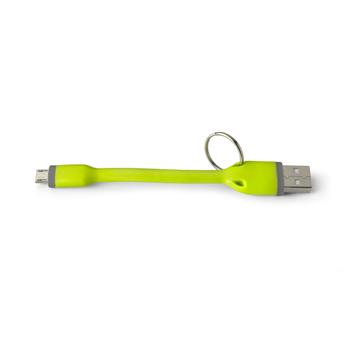 KELLY USB key ring with microUSB connector, 12 cm, green