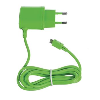 Travel Charger CELL with microUSB connector, 1A, green, blister