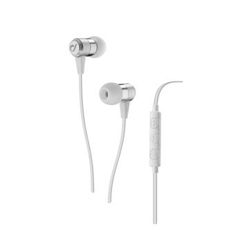 In-ear sluchátka CELLULARLINE POP UP s mikrofonem a dálkovým ovládáním, AQL® certifikace, 3,5 mm jack, bílé