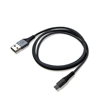 Datový USB kabel CELLY s USB-C konektorem, nylonový obal, 25 cm, černý