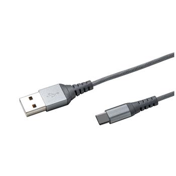 Datový USB kabel CELLY s USB-C konektorem, nylonový obal, 1 m, stříbrný