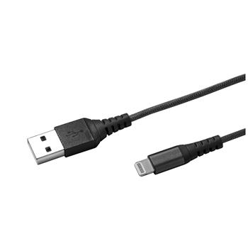 Datový USB kabel CELLY s Lightning konektorem, nylonový obal, 1 m, černý
